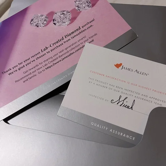 14K White Gold Lab Diamond Stud Earrings - Picture 4 of 8